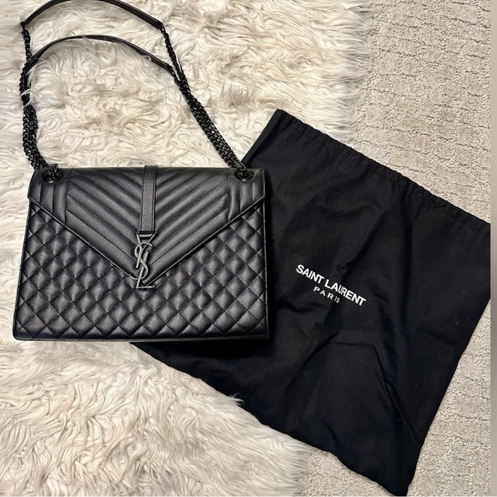 Saint Laurent Black Quilted Leather Bag